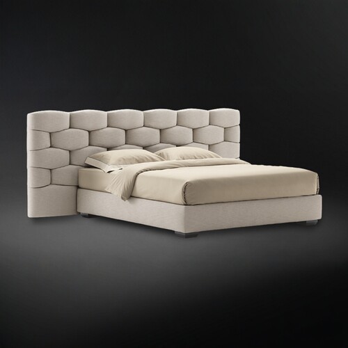 别墅家具定制卧室床意大利床双人布艺床宽靠背真皮床北欧床定制