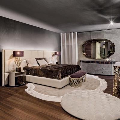 意大利轻奢床宽屏真皮床visionnaire真皮床现代时尚真皮床别墅床