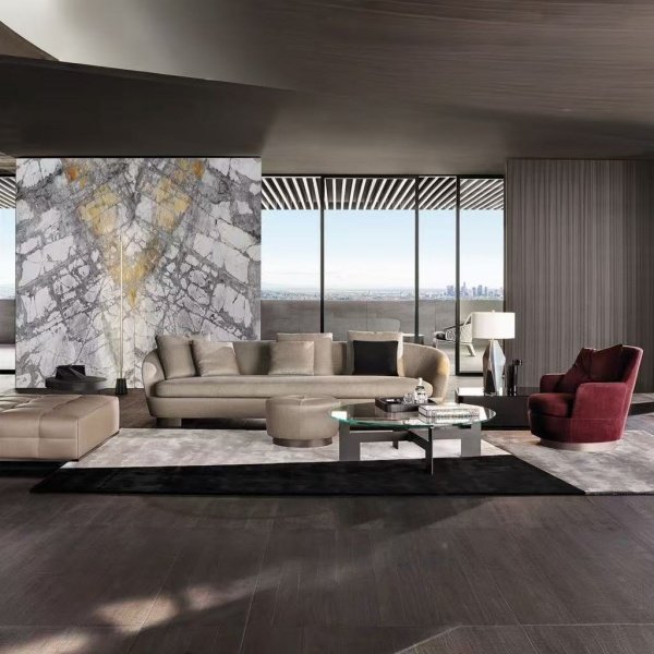 意大利现代沙发布艺真皮高端定制