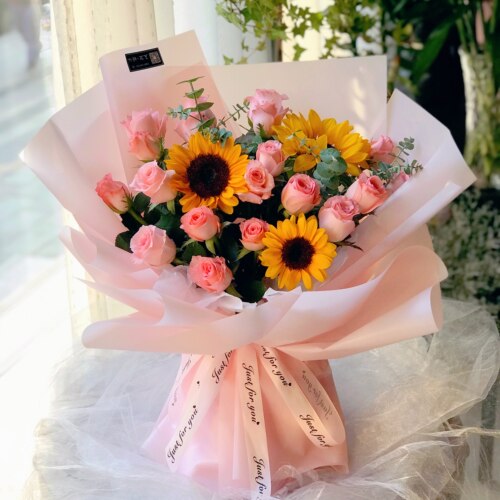 毕业向日葵玫瑰韩式鲜花合肥阜阳
