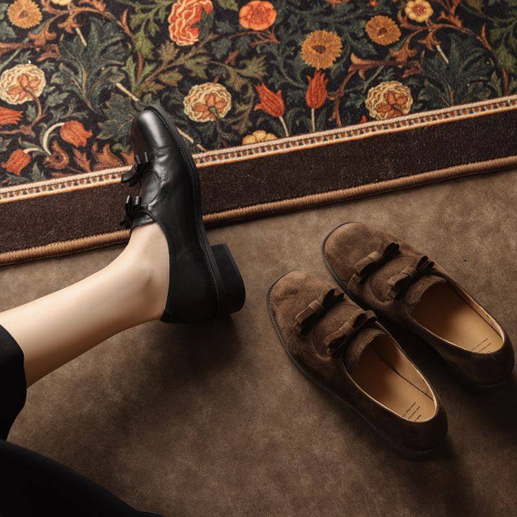 英伦风圆头蝴蝶结可爱风一脚蹬乐福鞋2025春季新款百搭通勤单鞋女,女鞋,马丁靴,淘宝优惠券,粉丝福利购,淘宝优惠卷