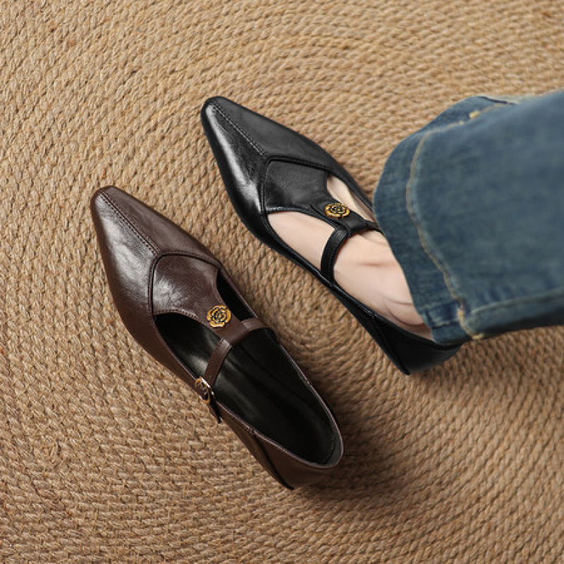 法式复古玛丽珍鞋女2025新款春夏浅口单鞋配裙子仙女风小皮鞋