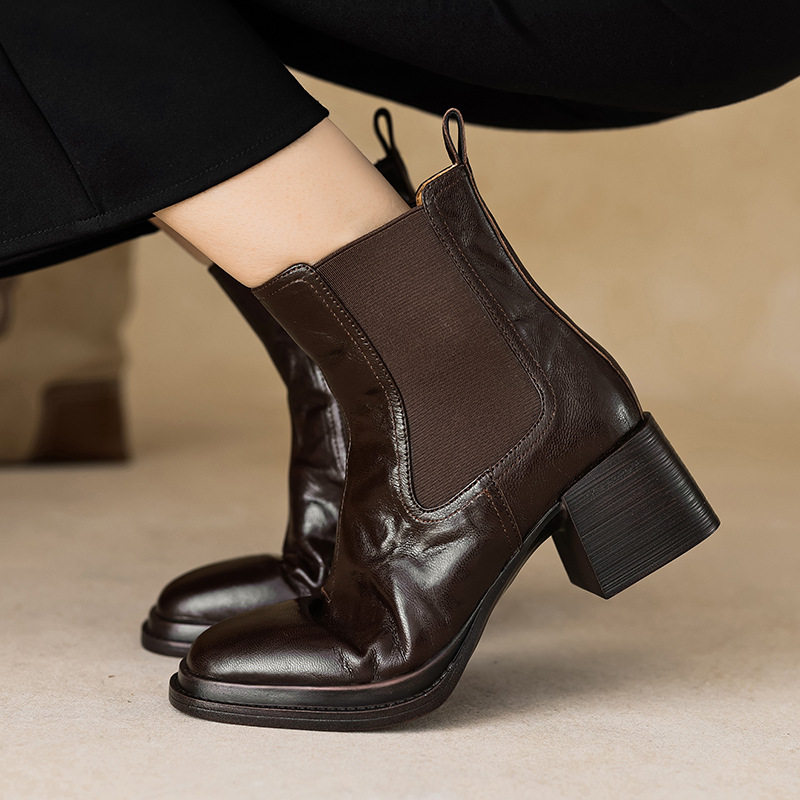 显瘦气质大长腿拼接方头粗跟切尔西短靴2024冬季韩版时尚马丁靴女,居家布艺,居家婚庆拖鞋,淘宝优惠券,粉丝福利购,淘宝优惠卷
