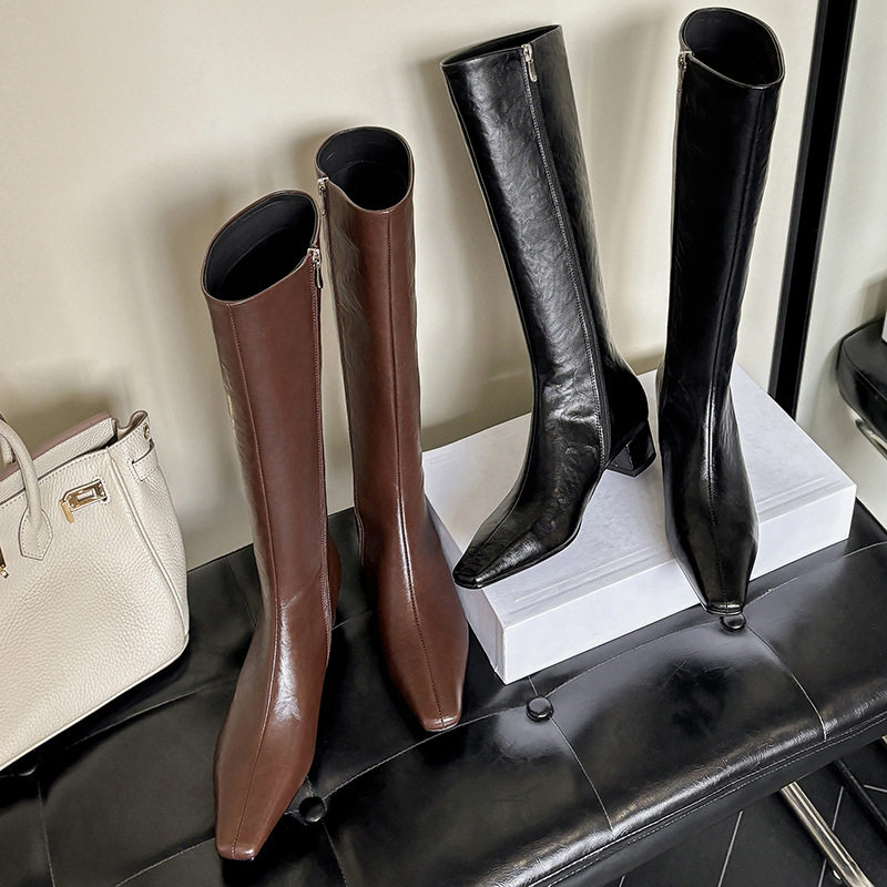 法式复古小方头简约粗跟不过膝长靴2024秋季新款百搭侧拉链骑士靴,户外/登山/野营/旅行用品,登山鞋/徒步鞋,淘宝优惠券,粉丝福利购,淘宝优惠卷