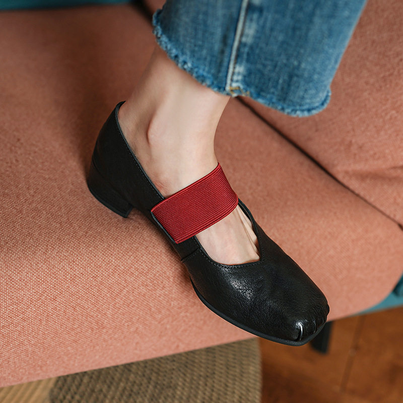 法式复古水洗马皮一字带玛丽珍鞋女新款中粗跟方头单鞋猪鼻子鞋,居家布艺,居家婚庆拖鞋,淘宝优惠券,粉丝福利购,淘宝优惠卷