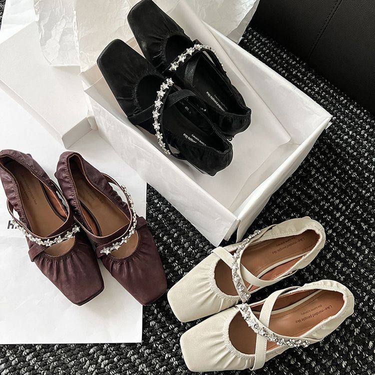 3.5CM法式绝美仙女风水钻软底芭蕾舞鞋2025春季交叉带玛丽珍单鞋,女鞋,马丁靴,淘宝优惠券,粉丝福利购,淘宝优惠卷