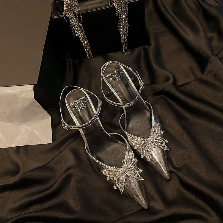 真皮法式气质名媛单根高跟鞋配裙子绝美洋气尖头细跟水钻包头凉鞋,户外/登山/野营/旅行用品,登山鞋/徒步鞋,淘宝优惠券,粉丝福利购,淘宝优惠卷