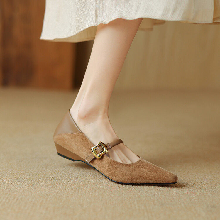 2025新款春秋羊皮法式玛丽珍鞋女低跟浅口单鞋女尖头平底鞋软底春,运动/瑜伽/健身/球迷用品,广场舞鞋,淘宝优惠券,粉丝福利购,淘宝优惠卷