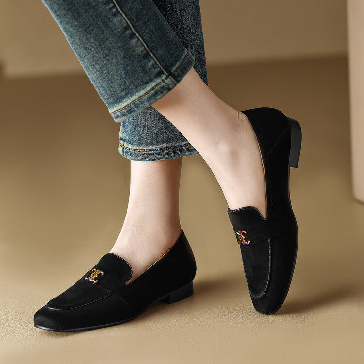 气质型时尚2023夏季新款复古一脚蹬懒人乐福鞋女方头平跟优雅单鞋,女鞋,马丁靴,淘宝优惠券,粉丝福利购,淘宝优惠卷