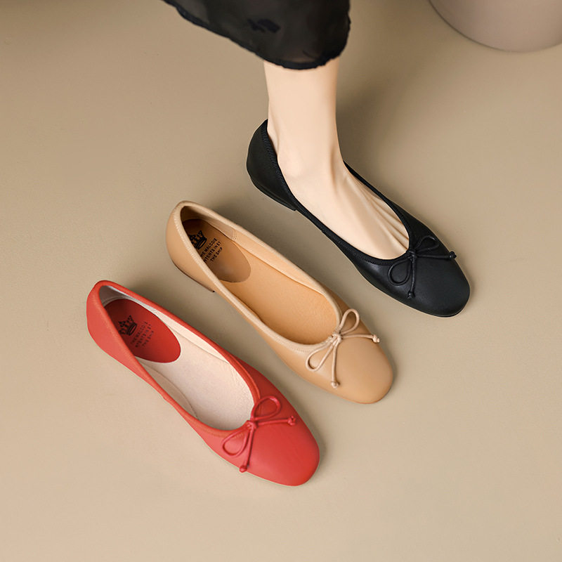 法式软皮软底豆豆鞋女春秋真皮平底蝴蝶结芭蕾舞平底单鞋大码4043,运动/瑜伽/健身/球迷用品,广场舞鞋,淘宝优惠券,粉丝福利购,淘宝优惠卷
