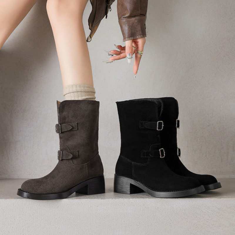 【牛皮版】真皮复古马丁靴女款2025新款牛反绒骑士靴棕色粗跟短靴,户外/登山/野营/旅行用品,登山鞋/徒步鞋,淘宝优惠券,粉丝福利购,淘宝优惠卷