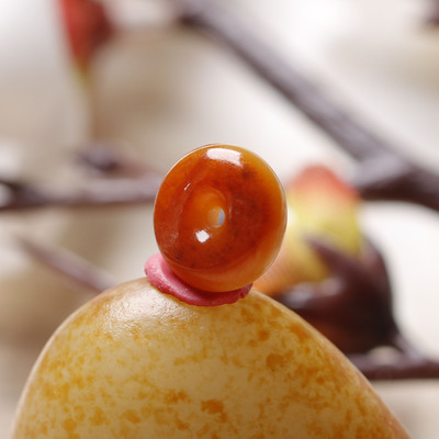 新疆和田玉籽料红沁平安扣配饰