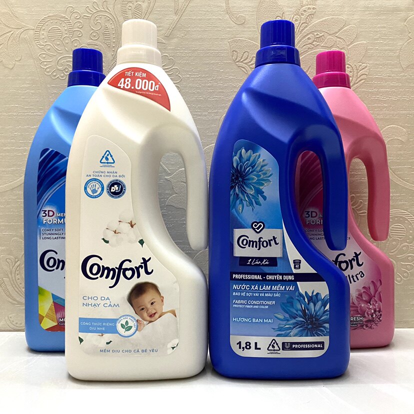 1瓶价/越南Comfort金纺衣物柔顺剂洗护液衣服护理剂护理液1.8L