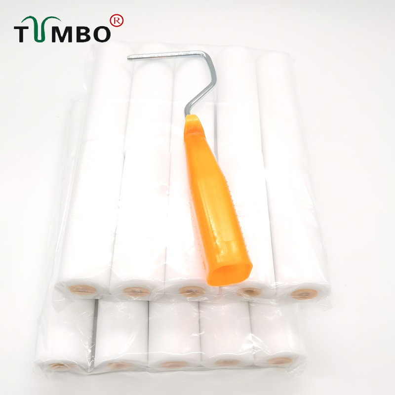 工厂直销4寸平头海绵滚筒刷耐溶剂家具改色补漆修边无刷痕不掉毛