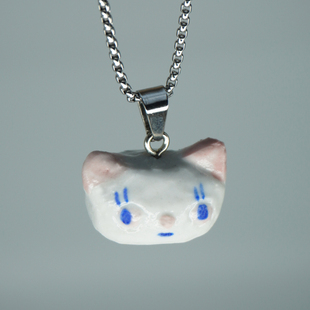 曼斯特物种咪咪陶瓷项链可爱装饰吊坠原创设计潮流牌拍情侣款卡通