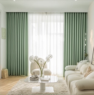 环保素色全遮光窗帘双面加厚星级酒店专用 隔热隔音遮阳布帘定制