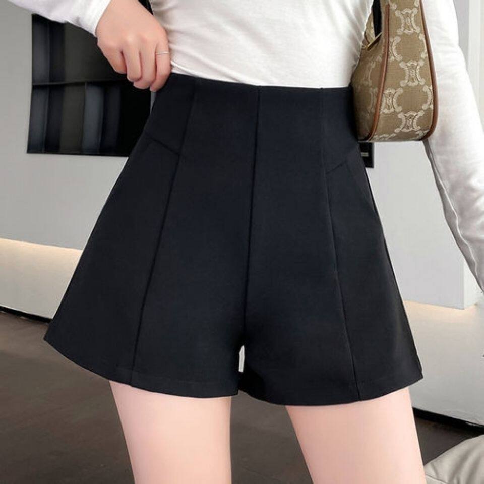 毛呢短裤女秋冬大码胖MM休闲靴裤