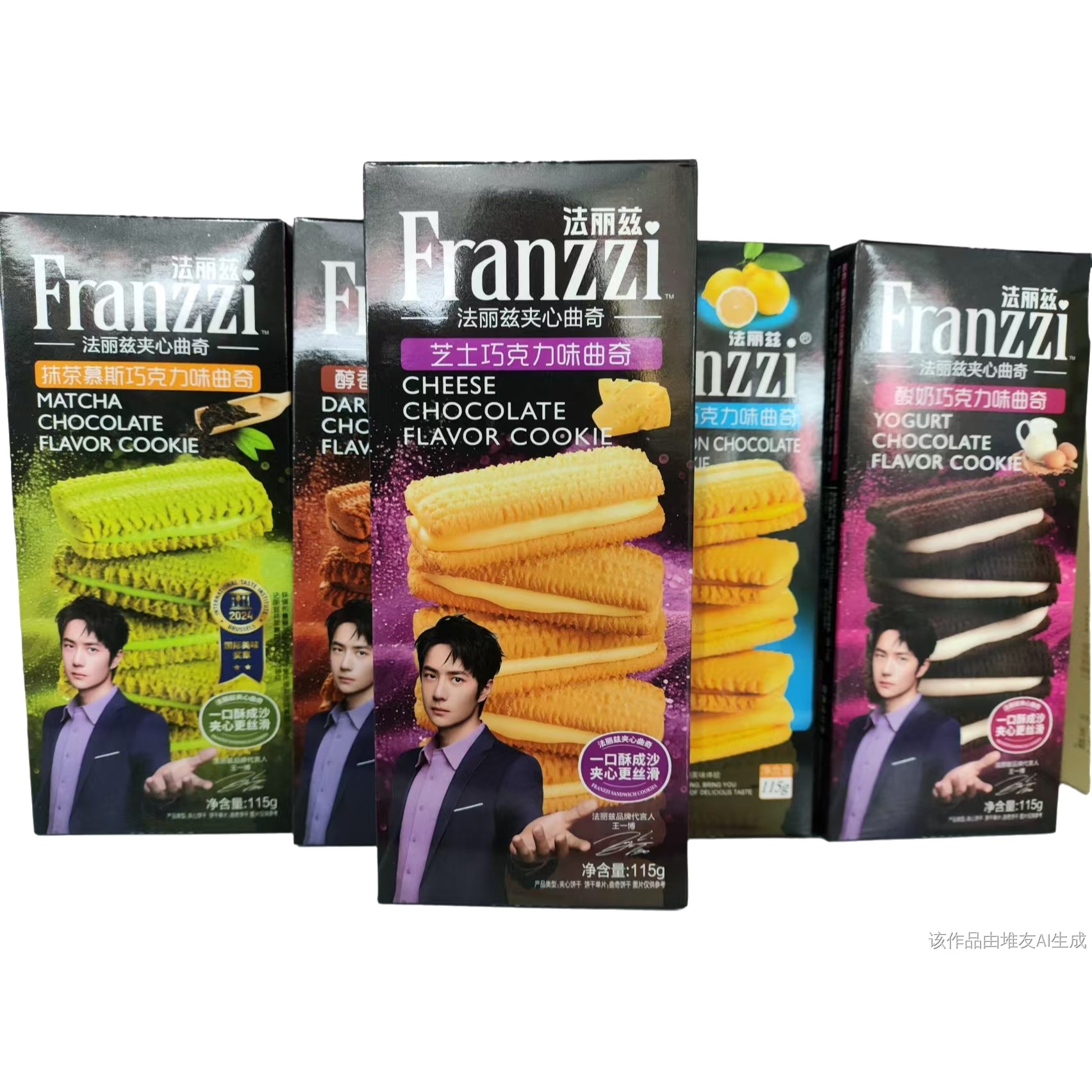 法丽兹夹心曲奇饼干115g5盒10盒抹茶酸奶芝士香草柠檬巧克力多味