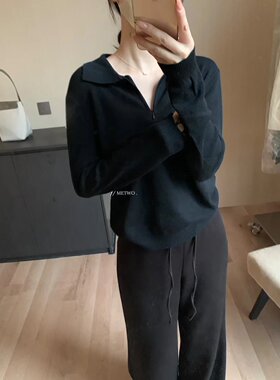 METWO 2025早秋新款韩系简约风百搭ins风女8889#拉链毛衣长袖针织