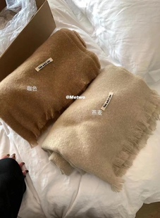 METWO 复古羊绒围巾女冬季流苏韩版百搭保暖加厚披肩两用围脖长款