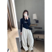 羊绒慵懒风加厚V领棒针毛衫 女士冬季 打底衫 METWO 长袖 上衣纯色ins