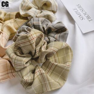CIGEL家 独家定制韩国bm头绳皮筋女ins简约法式波点格子碎花发圈
