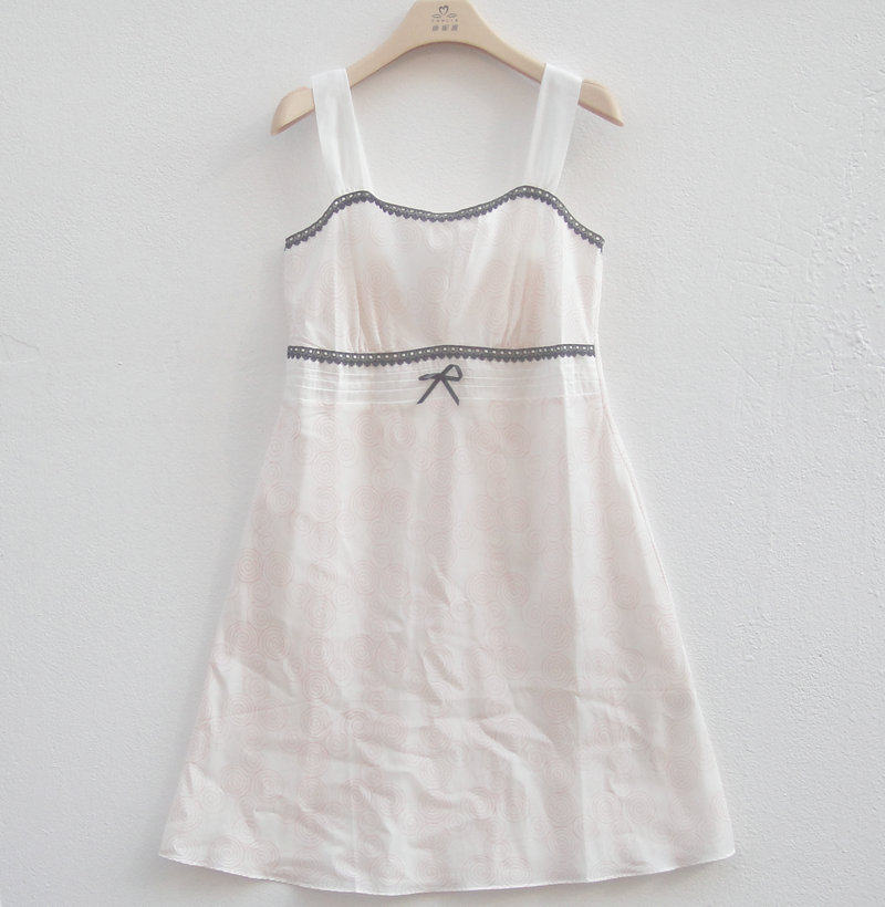 康妮雅家居服睡衣夏款桑蚕丝+棉吊带一字领中裙女睡裙91062466