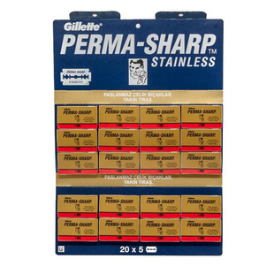 Gillette吉列双面剃须刀片俄罗斯进口马杀鸡双刃刀片黄脸刮胡刀片