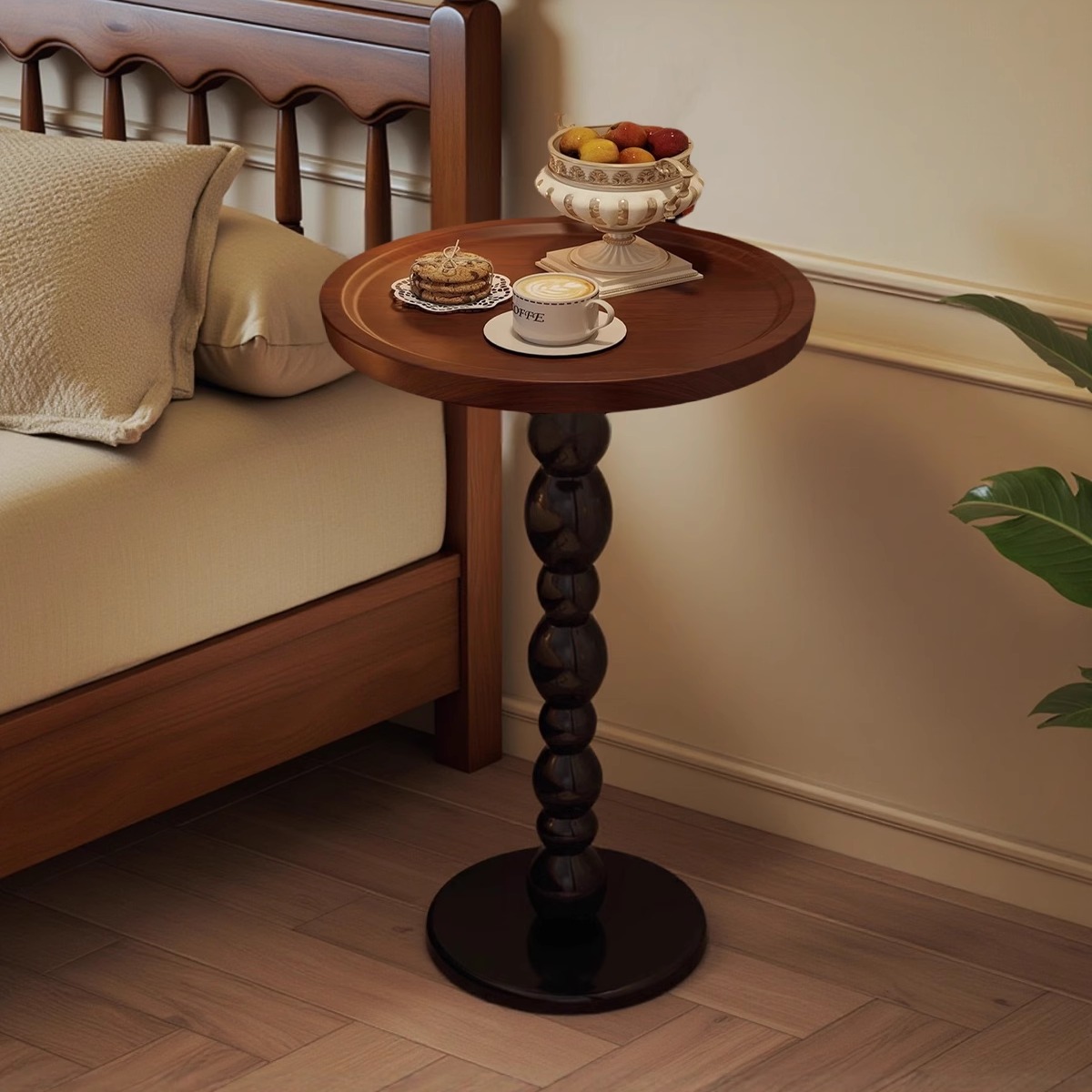 边几卧室床头桌实木迷你小圆桌子