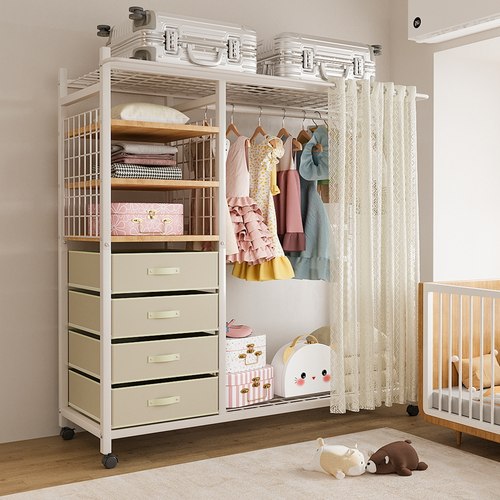 儿童衣柜卧室家用女孩落地衣帽架