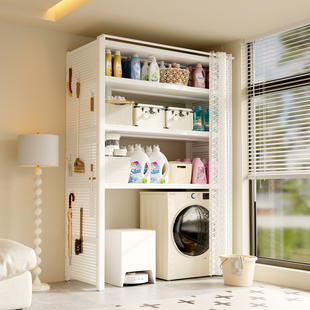 阳台储物柜收纳置物柜防水防晒防尘靠墙一体大容量书柜铁皮柜多层