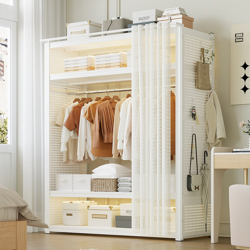 洞洞板衣架开放式衣帽间架子组装