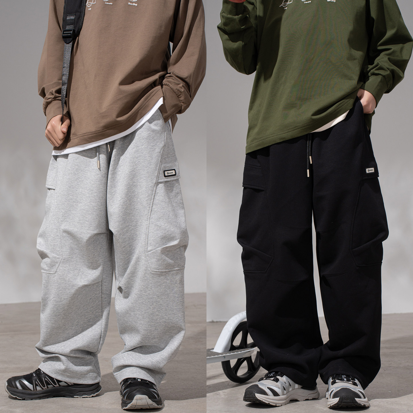 150-190 大男童运动裤26春装新款青少年宽松直筒口袋长裤子初中生