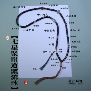 椰蒂珠串七星聚财道系流珠椰蒂脖挂手腕叠戴手链手串