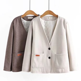 大码女装千鸟格加棉外套YN-9060