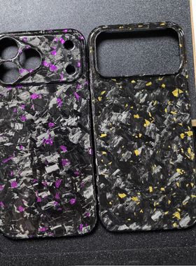 适用iphone17promax锻造碳纤维苹果16promax手机壳15轻薄防摔保护套14高级硬壳网红同款不规则设计紫色金箔绿