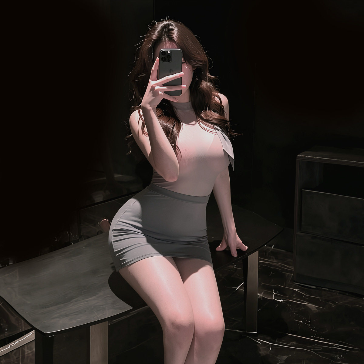 Saudade纯欲风睡裙女大码 性感连体衣紧身包臀裙职业装秘书OL制服