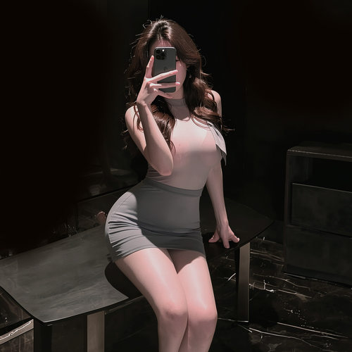Saudade纯欲风睡裙女大码 性感连体衣紧身包臀裙职业装秘书OL制服