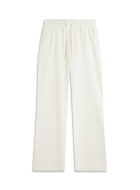 李宁女子夏季新款运动系列宽松卫裤直筒休闲运动长裤AKLU686-B品