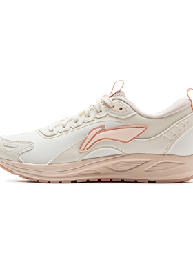 李宁休闲鞋2024秋季女子潮流时尚百搭透气防滑运动鞋AGLU314-B品