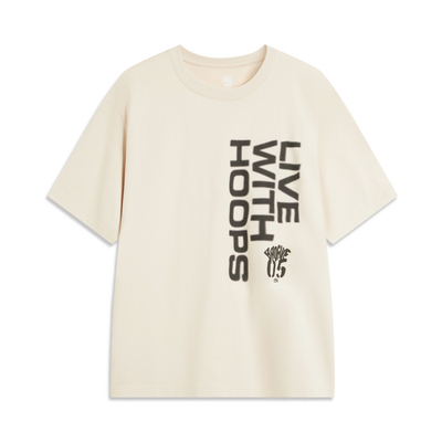 李宁男子反伍BADFIVE篮球系列短袖文化衫宽松休闲上衣AHSU437-B品