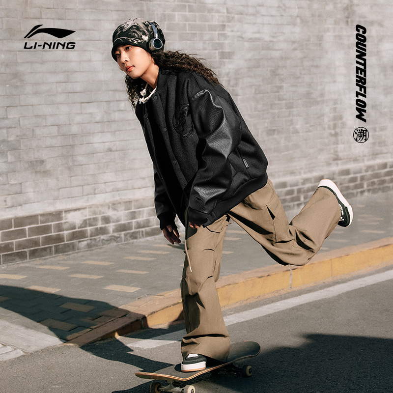 LI-NING/李宁户外系列男子宽松休闲潮流运动夹克外套AJDU253-B品