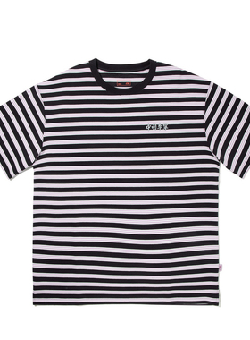 李宁正品夏季新款男款宽松圆领亲肤透气条纹休闲短袖T恤AHSV441-3