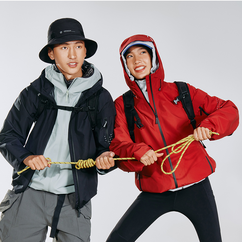 李宁CF溯万龙甲冲锋衣中性户外系列防风防泼水冲锋衣ACFU003-B品
