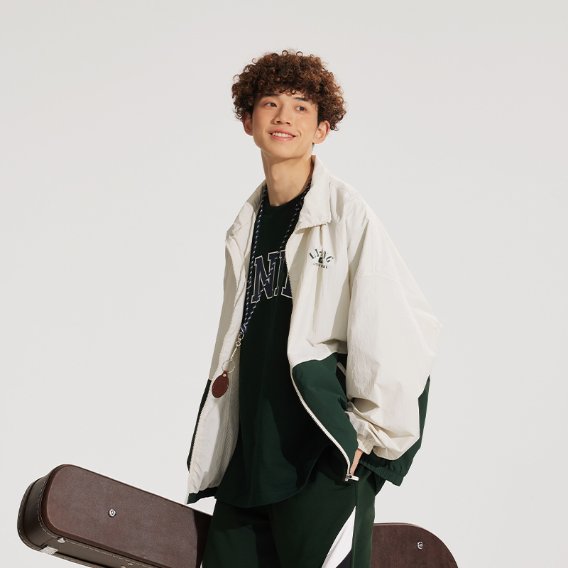 李宁男女款春运动生活系列时尚百搭宽松休闲运动风衣AFDU701-B品