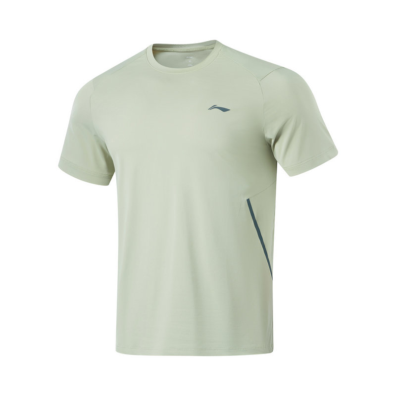 李宁短袖T恤秋男子健身系列透气简约常规圆领短袖T恤ATSU749--B品