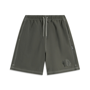 李宁运动裤夏季男篮球系列舒适透气百搭宽松运动短裤AKSU443-B品