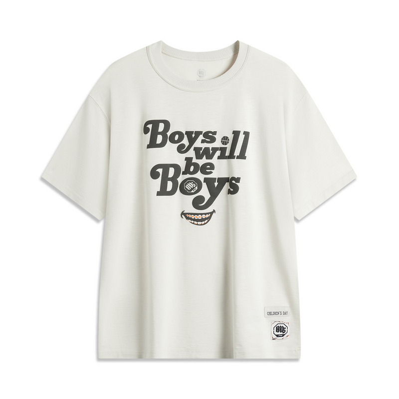 LI-NING/李宁男子新款反伍系列柔软潮流舒适T恤文化衫AHSU567-B品