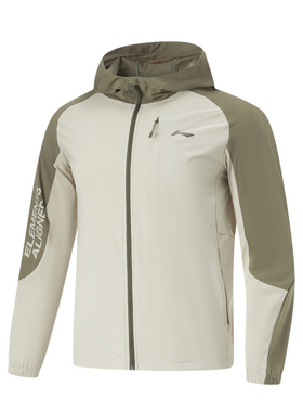 李宁健身系列男子针织风衣夏季舒适速干修身针织外套AFDU413-B品