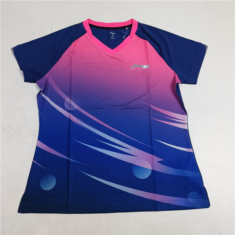 LI-NING/李宁女子乒乓球比赛训练上衣短袖T恤AAYT608-赞助款